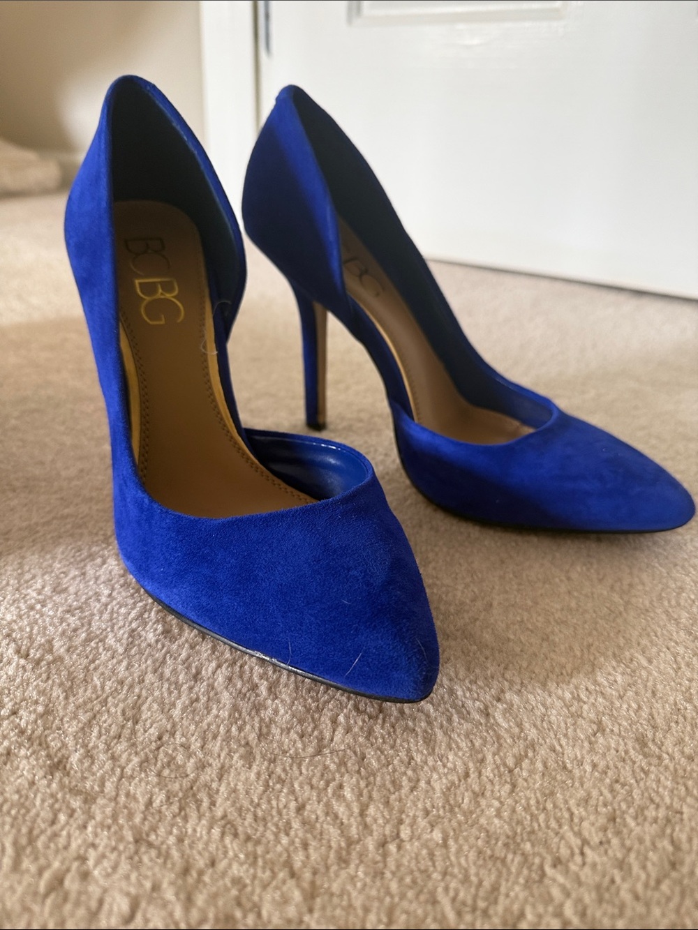 BCBG Royal Blue Suede Pointed-Toe Stiletto Pumps